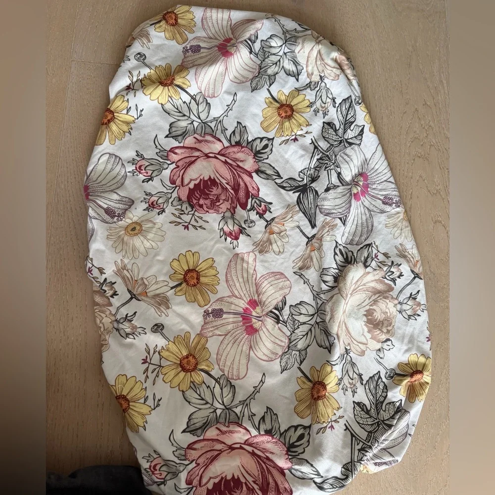 Floral Print Baby Changing Pad Cover.